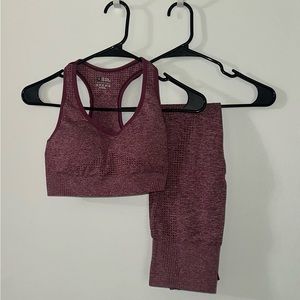 Dark Pink/Mauve Sports Bra & Legging Set